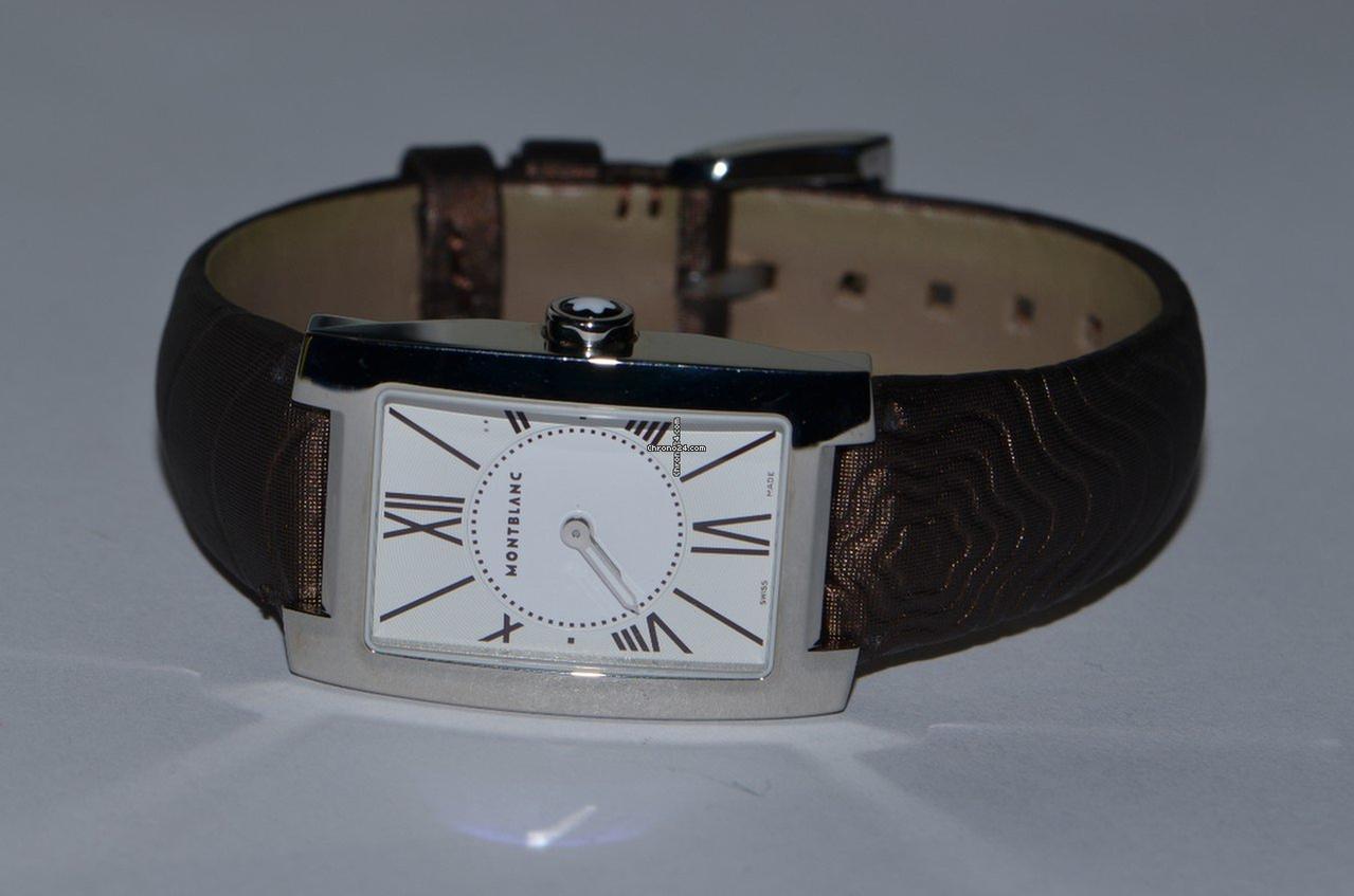 Montblanc Profile Quartz Women's Watch Steel Case With Leather Strap Authentic Luxury Timepiece