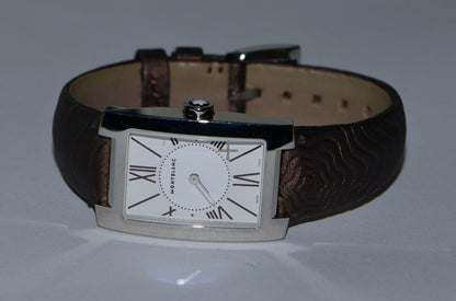 Montblanc Profile Quartz Women's Watch Steel Case With Leather Strap Authentic Luxury Timepiece