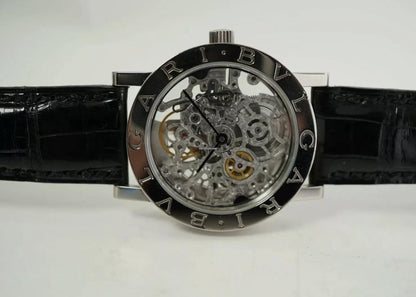 Bulgari Bulgari Automatic Women's Watch White Gold Case With Leather Strap Authentic Luxury Timepiece