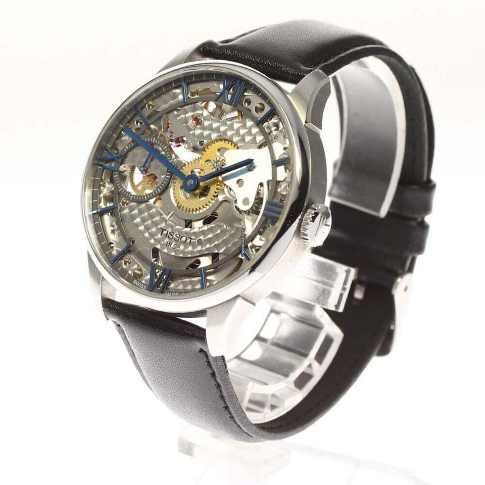 Tissot Chemin de Tourelles Manual winding Men's Watch Steel Case With Leather Strap Authentic Luxury Timepiece