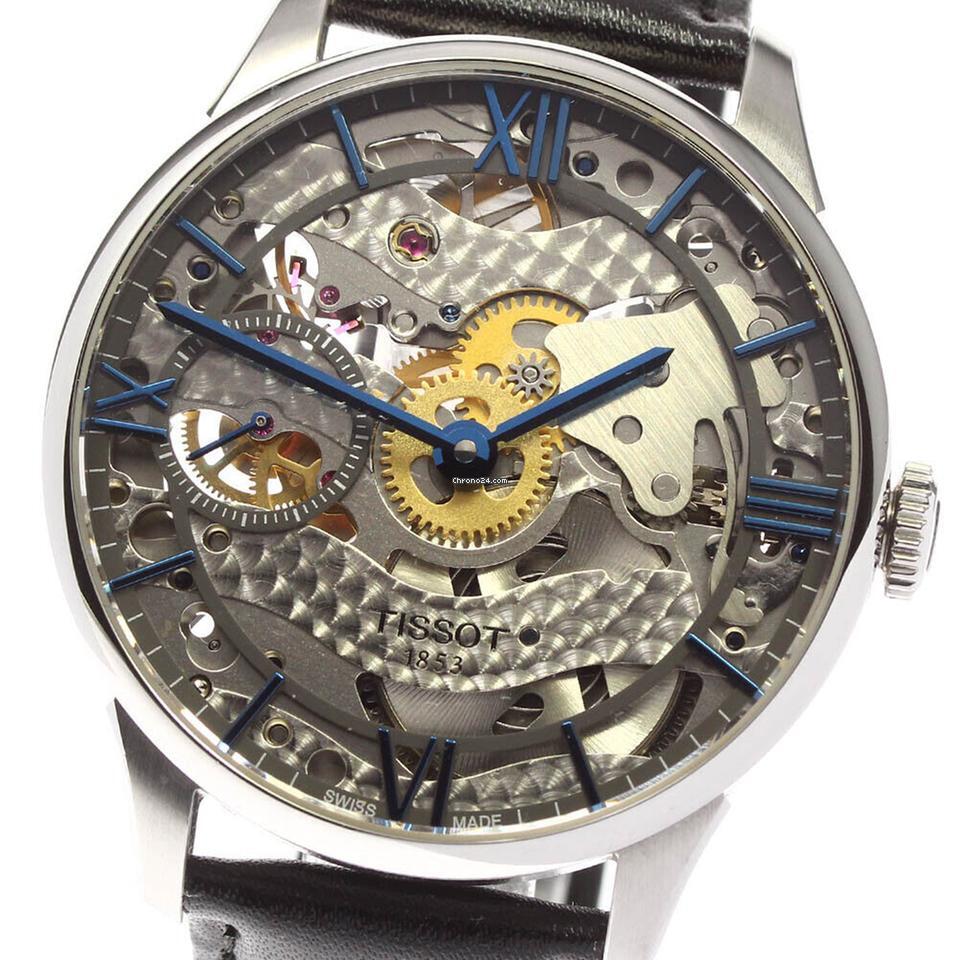 Tissot Chemin de Tourelles Manual winding Men's Watch Steel Case With Leather Strap Authentic Luxury Timepiece