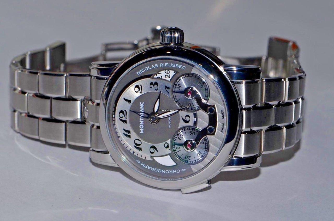 Montblanc Nicolas Rieussec Automatic Men's Watch With Steel Case and Strap Authentic Luxury Timepiece