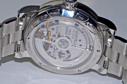 Montblanc Nicolas Rieussec Automatic Men's Watch With Steel Case and Strap Authentic Luxury Timepiece