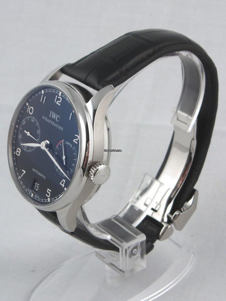 IWC Portuguese Automatic Automatic Men's Watch Steel Case With Leather Strap Authentic Luxury Timepiece