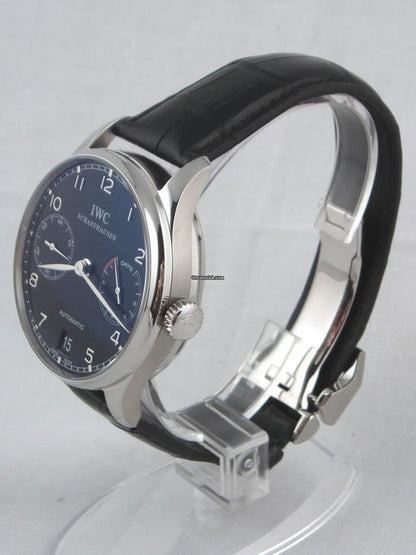 IWC Portuguese Automatic Automatic Men's Watch Steel Case With Leather Strap Authentic Luxury Timepiece