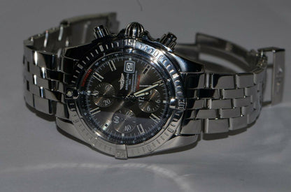 Breitling Chronomat Evolution Automatic Men's Watch With Steel Case and Strap Authentic Luxury Timepiece