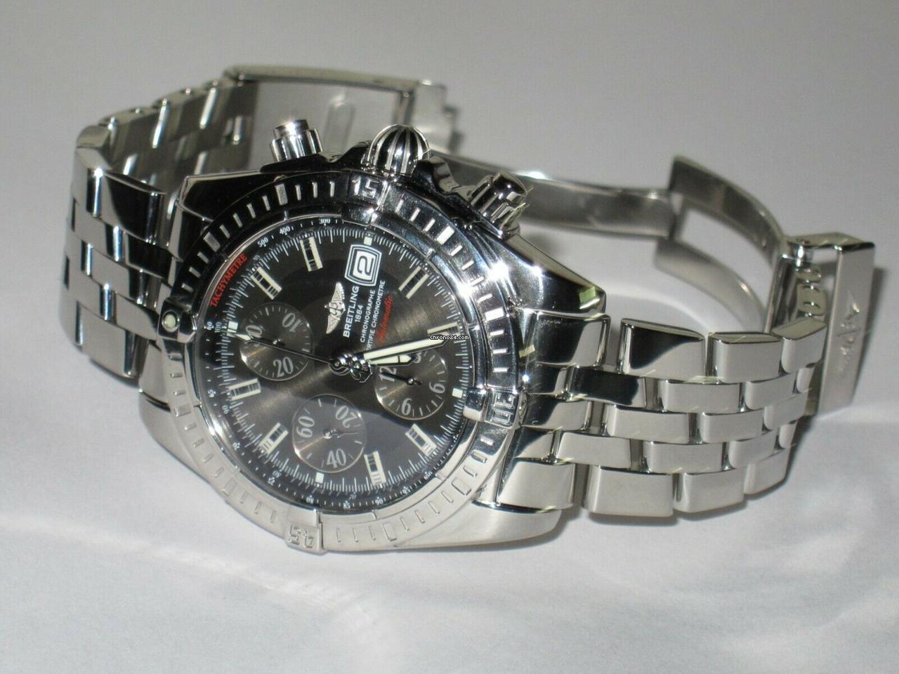 Breitling Chronomat Evolution Automatic Men's Watch With Steel Case and Strap Authentic Luxury Timepiece