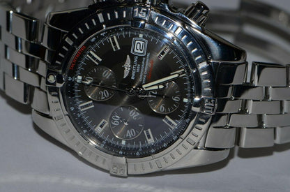Breitling Chronomat Evolution Automatic Men's Watch With Steel Case and Strap Authentic Luxury Timepiece