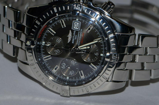 Breitling Chronomat Evolution Automatic Men's Watch With Steel Case and Strap Authentic Luxury Timepiece