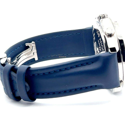 Jacob & Co. Five Time Zone Quartz Men's Watch Steel Case With Leather Strap Authentic Luxury Timepiece