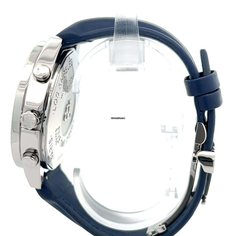 Jacob & Co. Five Time Zone Quartz Men's Watch Steel Case With Leather Strap Authentic Luxury Timepiece