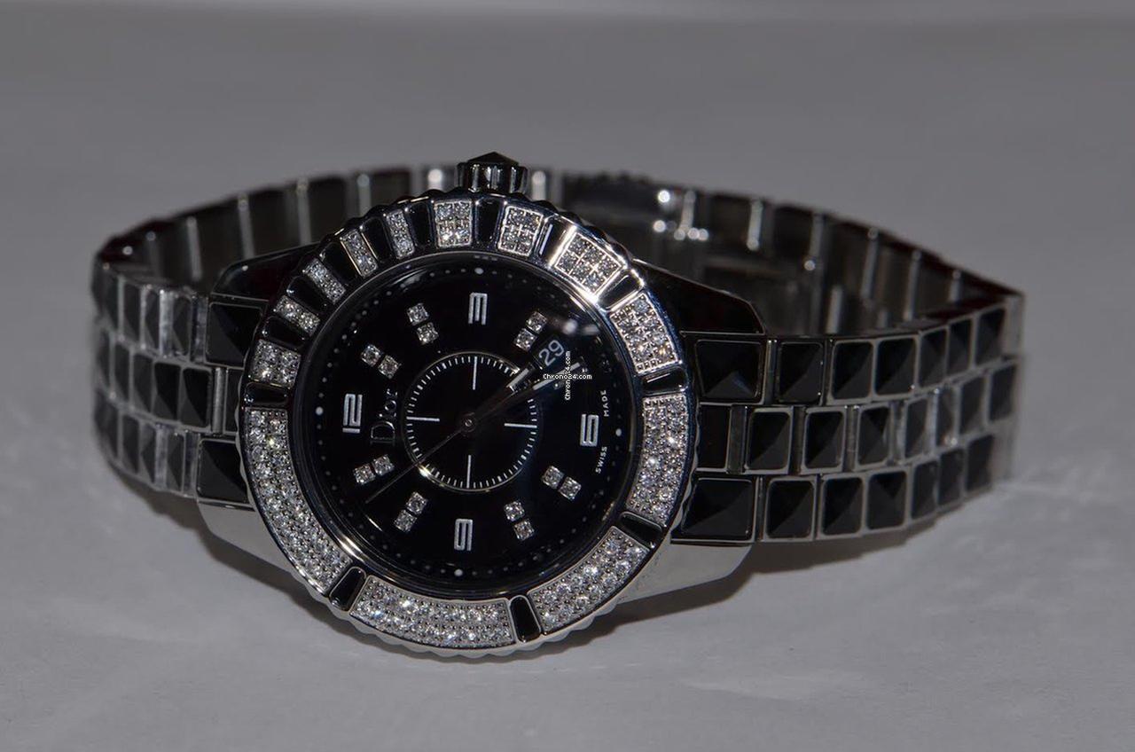 Dior Christal Quartz Women's Watch With Steel Case and Strap Authentic Luxury Timepiece