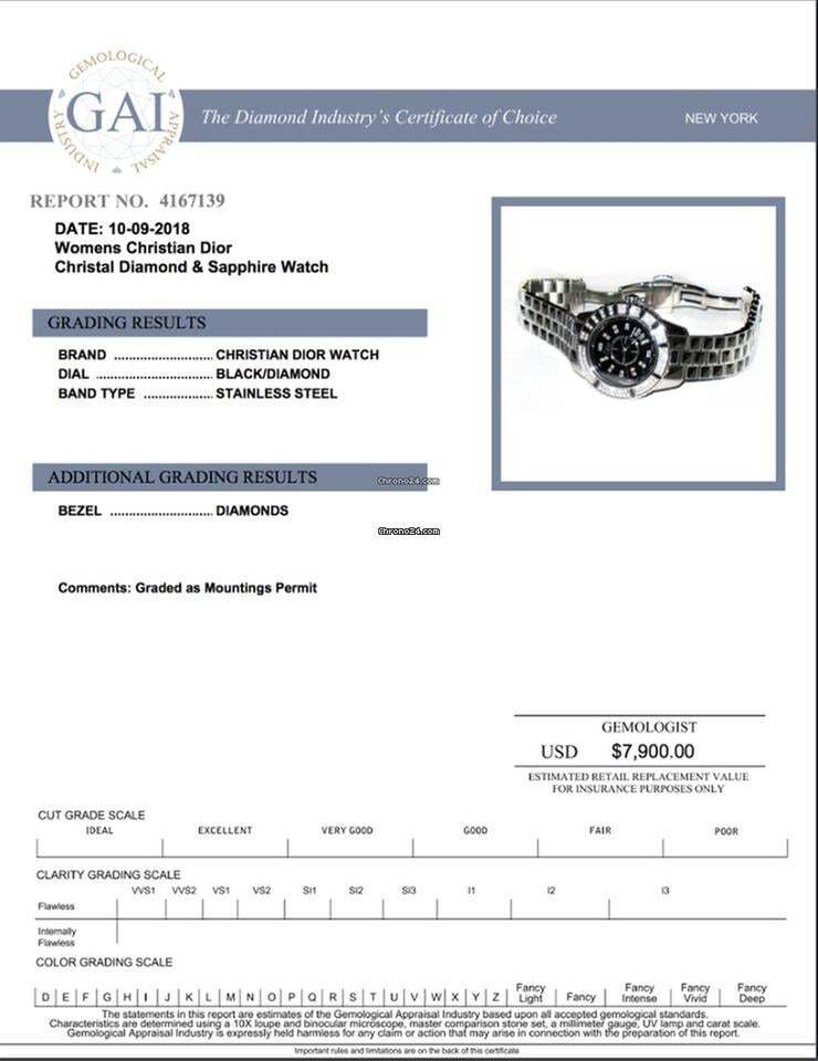 Dior Christal Quartz Women's Watch With Steel Case and Strap Authentic Luxury Timepiece