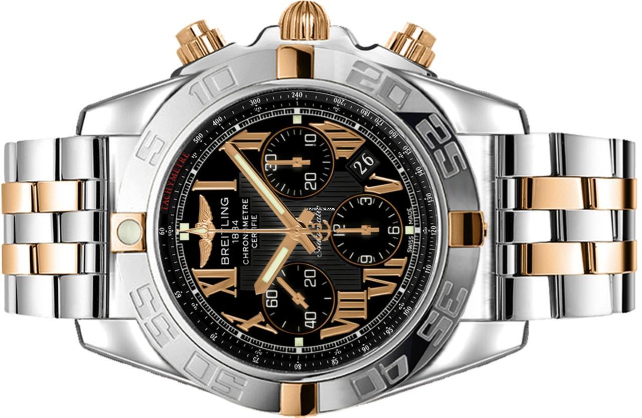 Breitling Chronomat Automatic Men's Watch Gold/Steel Case With Gold/Steel Strap Authentic Luxury Timepiece