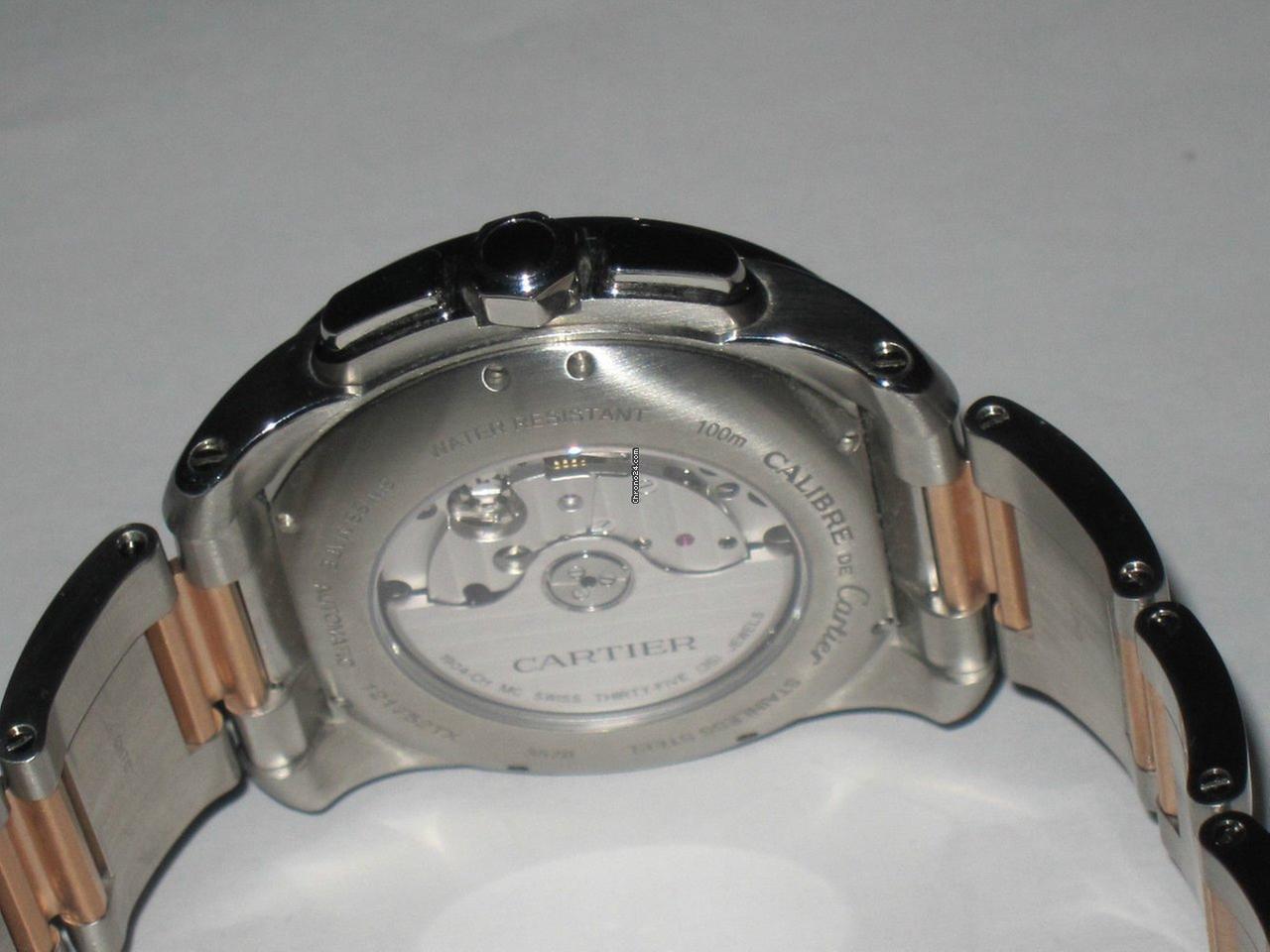 Cartier Calibre de Cartier Chronograph Automatic Men's Watch Gold/Steel Case With Gold/Steel Strap Authentic Luxury Timepiece