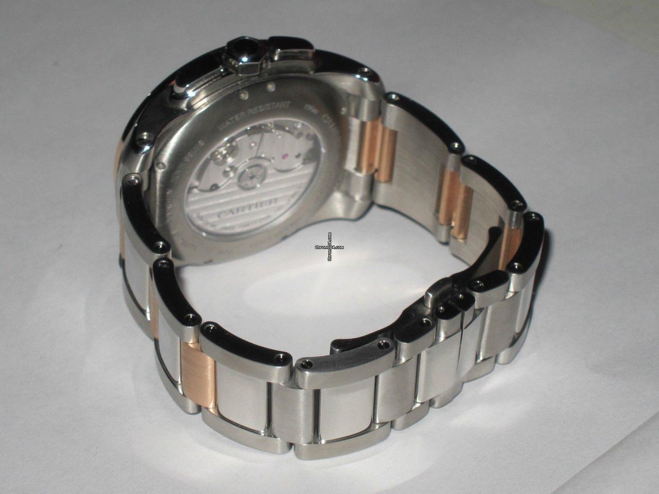 Cartier Calibre de Cartier Chronograph Automatic Men's Watch Gold/Steel Case With Gold/Steel Strap Authentic Luxury Timepiece