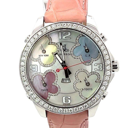 Jacob & Co. Quartz Women's Watch Steel Case With Leather Strap Authentic Luxury Timepiece