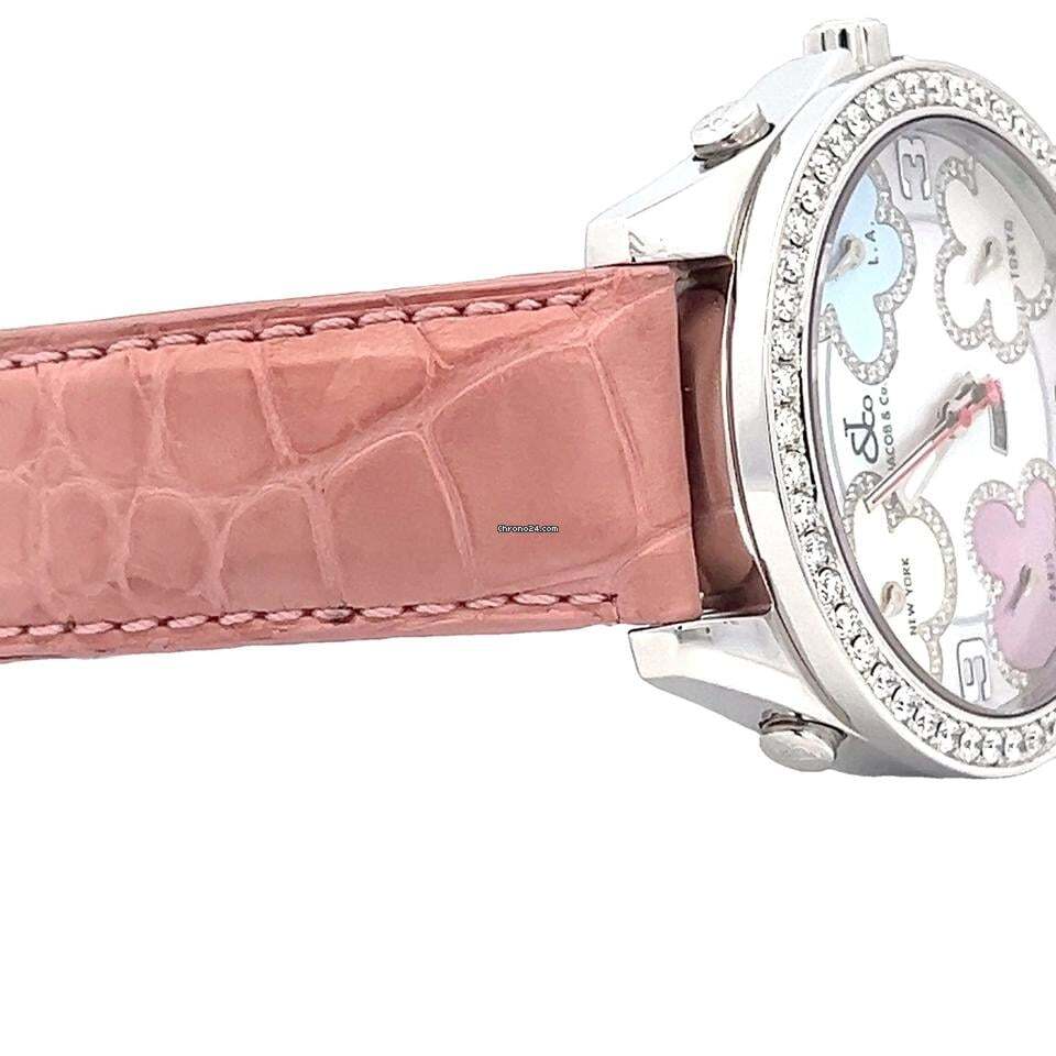 Jacob & Co. Quartz Women's Watch Steel Case With Leather Strap Authentic Luxury Timepiece