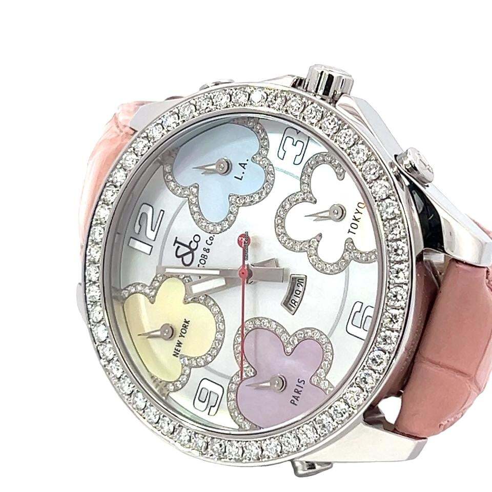 Jacob & Co. Quartz Women's Watch Steel Case With Leather Strap Authentic Luxury Timepiece