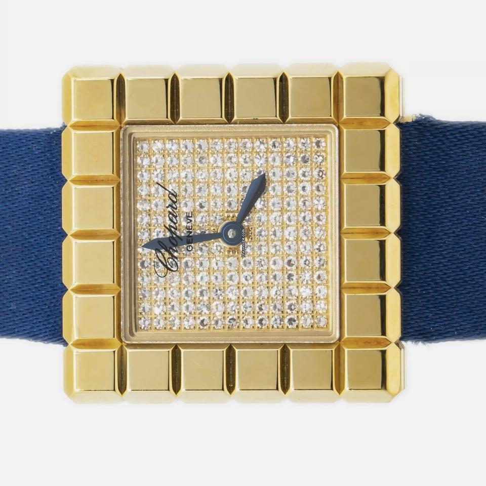 Chopard Quartz Women's Watch Yellow Gold Case With Leather Strap Authentic Luxury Timepiece