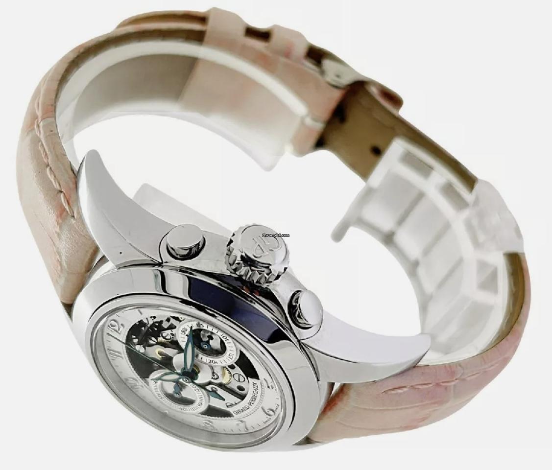 Girard Perregaux Automatic Women's Watch Steel Case With Leather Strap Authentic Luxury Timepiece