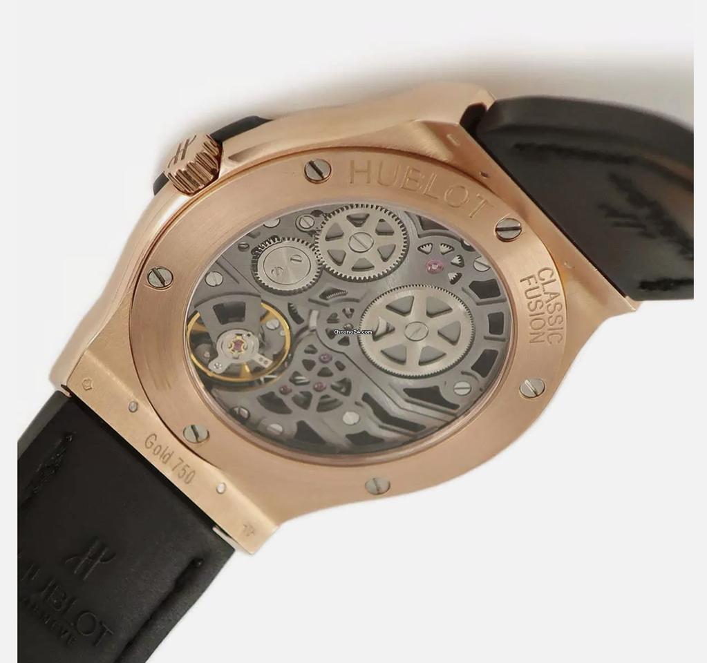 Hublot Classic Fusion Ultra-Thin Manual winding Men's Watch Rose Gold Case With Leather Strap Authentic Luxury Timepiece