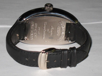 Franck Muller Conquistador Automatic Men's Watch White Gold Case With Leather Strap Authentic Luxury Timepiece