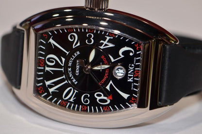 Franck Muller Conquistador Automatic Men's Watch White Gold Case With Leather Strap Authentic Luxury Timepiece