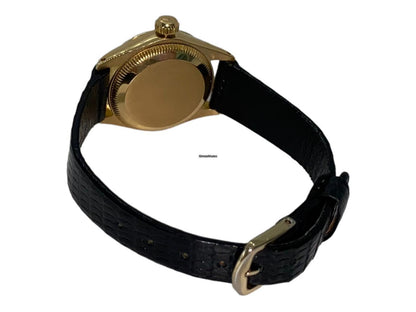 Rolex Lady-Datejust Automatic Women's Watch Yellow Gold Case With Leather Strap Authentic Luxury Timepiece