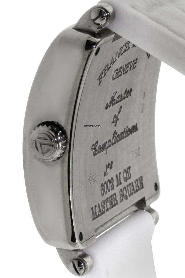 Franck Muller Master Square Quartz Women's Watch White Gold Case With Rubber Strap Authentic Luxury Timepiece