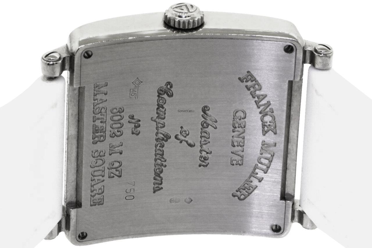 Franck Muller Master Square Quartz Women's Watch White Gold Case With Rubber Strap Authentic Luxury Timepiece
