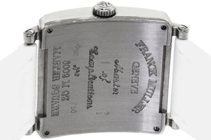 Franck Muller Master Square Quartz Women's Watch White Gold Case With Rubber Strap Authentic Luxury Timepiece