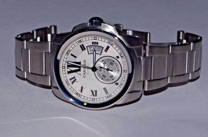 Cartier Calibre de Cartier Automatic Men's Watch With Steel Case and Strap Authentic Luxury Timepiece