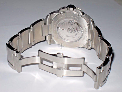 Cartier Calibre de Cartier Automatic Men's Watch With Steel Case and Strap Authentic Luxury Timepiece