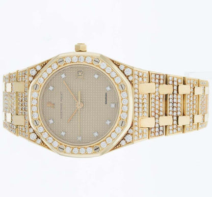 Audemars Piguet Royal Oak Quartz Men's Watch With Yellow Gold Case and Strap Authentic Luxury Timepiece