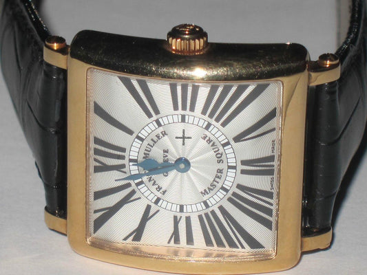 Franck Muller Master Square Quartz Women's Watch Yellow Gold Case With Leather Strap Authentic Luxury Timepiece