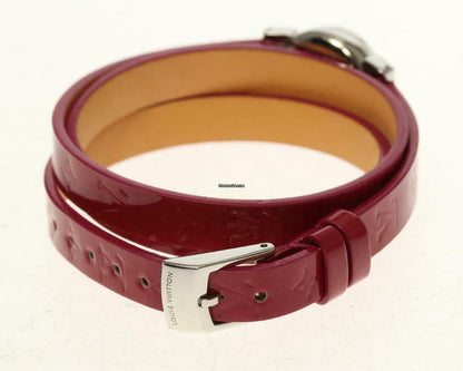 Louis Vuitton Quartz Women's Watch Steel Case With Leather Strap Authentic Luxury Timepiece