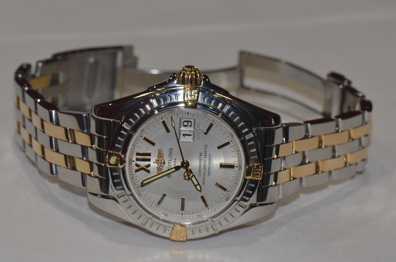 Breitling Chronomat Automatic Men's Watch Gold/Steel Case With Gold/Steel Strap Authentic Luxury Timepiece