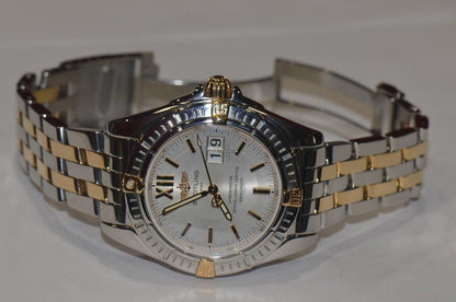 Breitling Chronomat Automatic Men's Watch Gold/Steel Case With Gold/Steel Strap Authentic Luxury Timepiece