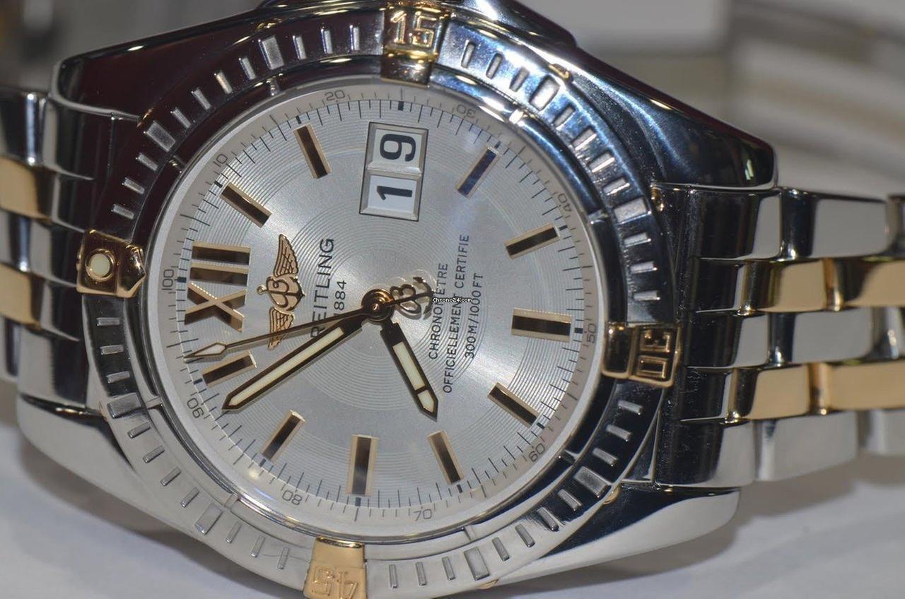 Breitling Chronomat Automatic Men's Watch Gold/Steel Case With Gold/Steel Strap Authentic Luxury Timepiece