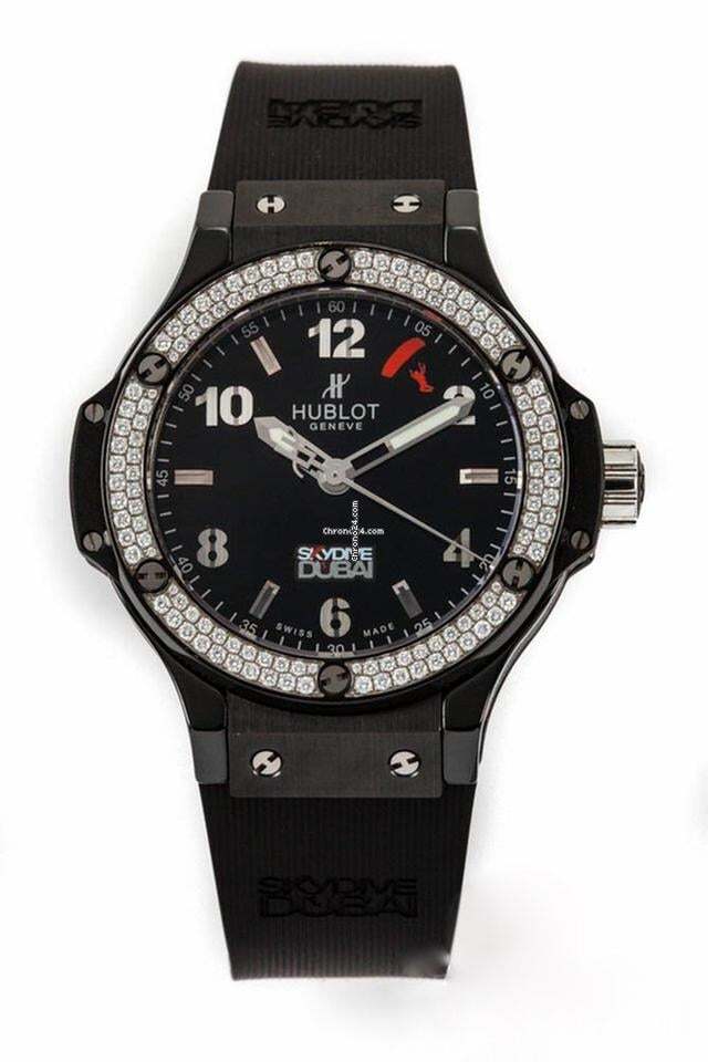 Hublot Big Bang Automatic Men's Watch Ceramic Case With Rubber Strap Authentic Luxury Timepiece