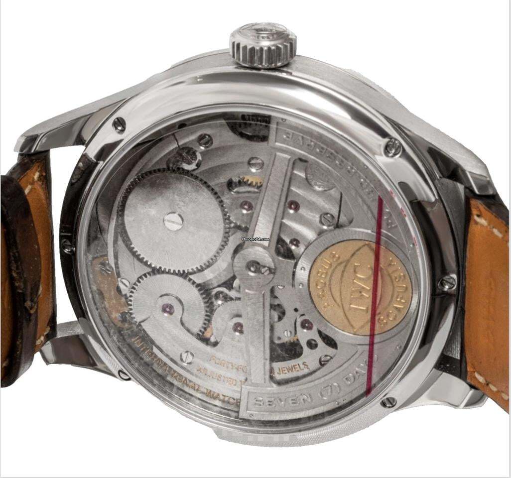 IWC Portuguese Tourbillon Automatic Men's Watch White Gold Case With Leather Strap Authentic Luxury Timepiece