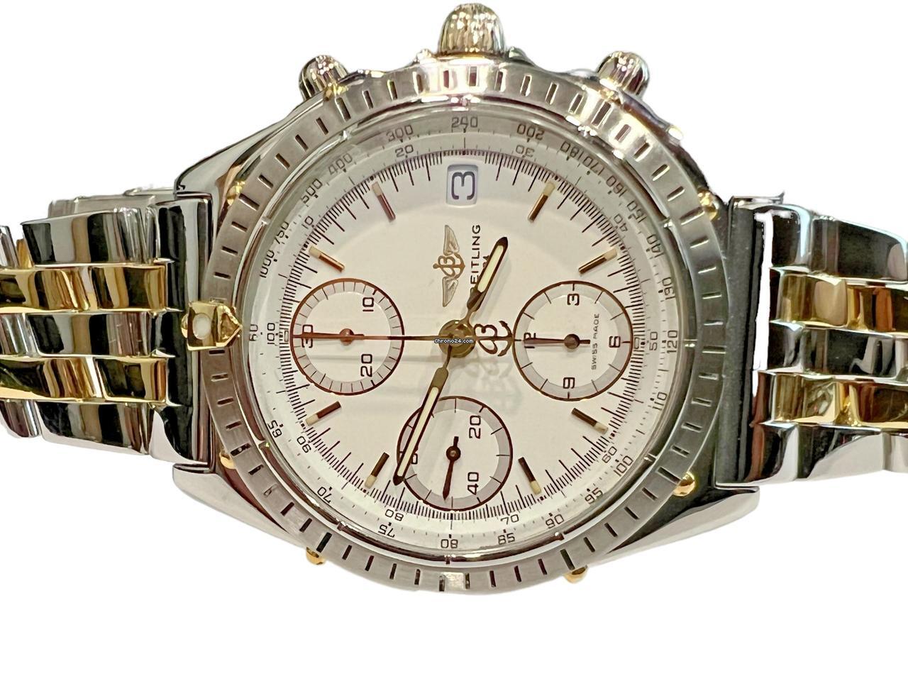 Breitling Chronomat Automatic Men's Watch Steel Case With Gold/Steel Strap Authentic Luxury Timepiece