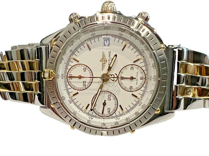 Breitling Chronomat Automatic Men's Watch Steel Case With Gold/Steel Strap Authentic Luxury Timepiece