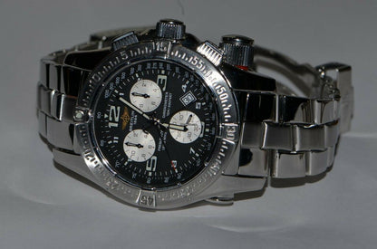 Breitling Emergency Quartz Men's Watch With Steel Case and Strap Authentic Luxury Timepiece