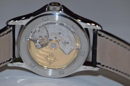 Patek Philippe Annual Calendar Automatic Men's Watch Platinum Case With Leather Strap Authentic Luxury Timepiece
