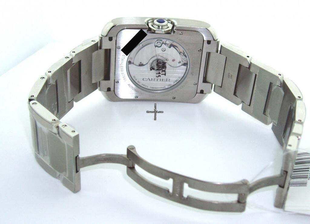 Cartier Tank Anglaise Automatic Men's Watch With Steel Case and Strap Authentic Luxury Timepiece