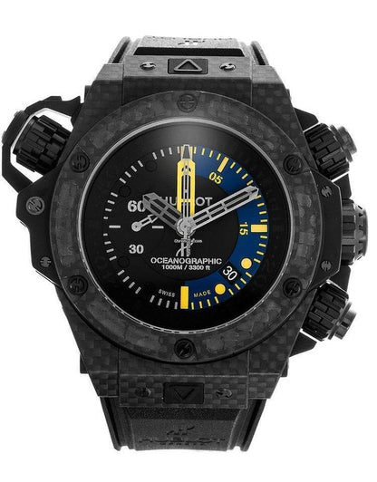 Hublot King Power Automatic Men's Watch Carbon Case With Leather Strap Authentic Luxury Timepiece