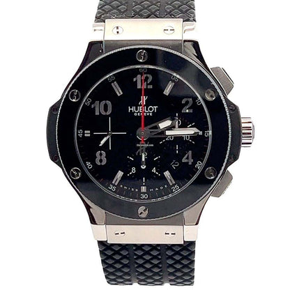 Hublot Big Bang 44 mm Automatic Men's Watch Steel Case With Rubber Strap Authentic Luxury Timepiece