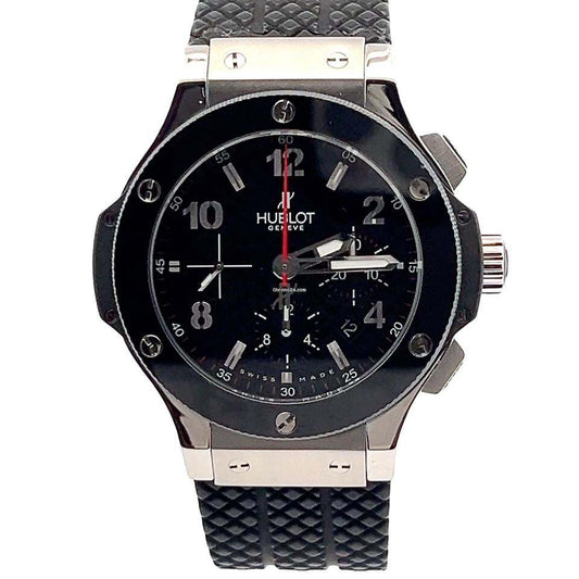 Hublot Big Bang 44 mm Automatic Men's Watch Steel Case With Rubber Strap Authentic Luxury Timepiece